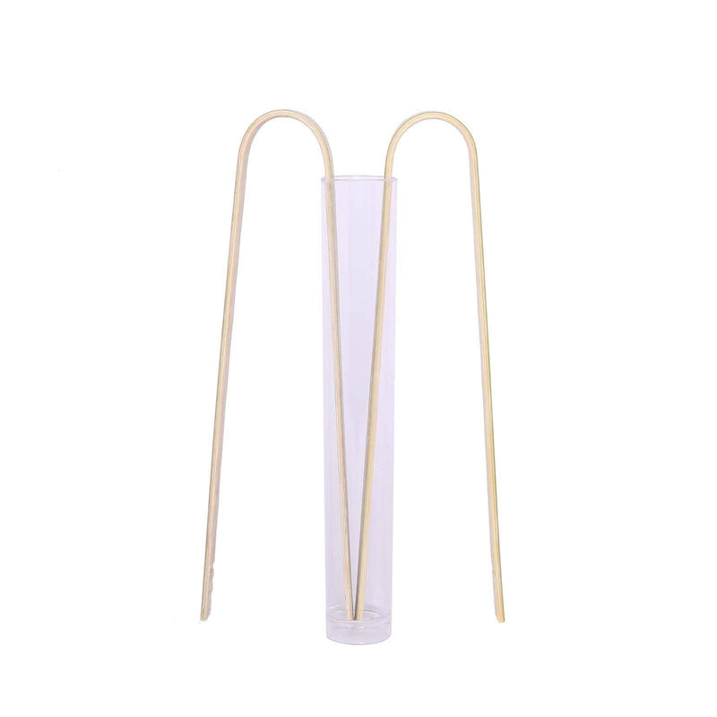 50 pcs 6" long Bamboo Sustainable Food Serving Disposable Tongs - Natural DSP_BIRC_YY001_6