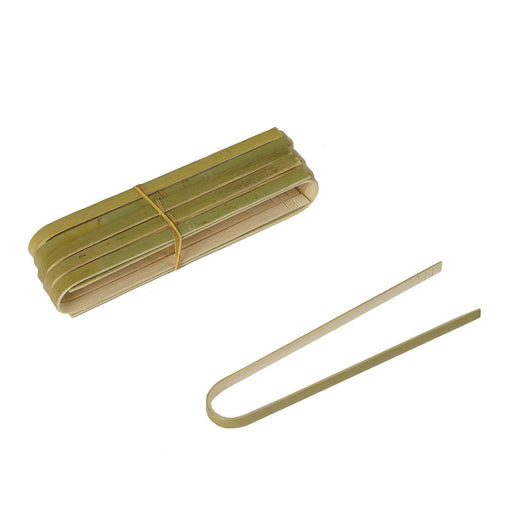 50 pcs 6" long Bamboo Sustainable Food Serving Disposable Tongs - Natural DSP_BIRC_YY001_6