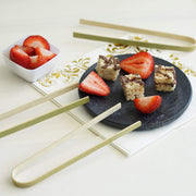 50 pcs 6" long Bamboo Sustainable Food Serving Disposable Tongs - Natural DSP_BIRC_YY001_6