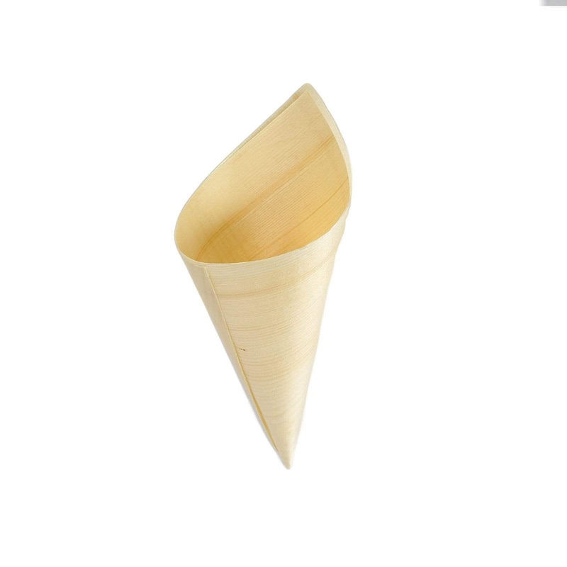 50 pcs 6" long Wooden Food Serving Cones - Natural DSP_BIRC_BO002_7