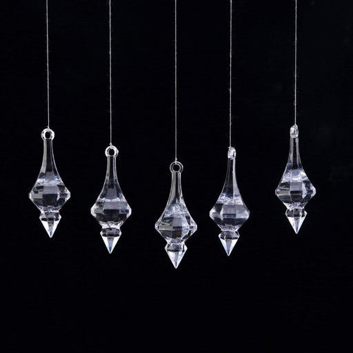 50 pcs Acrylic Diamond Teardrop Beads - Clear ACRY_JEN_CLR