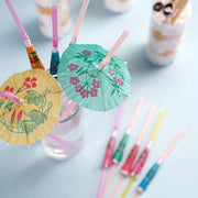 50 pcs Mini Umbrella Party Plastic Straws - Assorted STRAW_PLST01_UMB