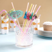 50 pcs Mini Umbrella Party Plastic Straws - Assorted STRAW_PLST01_UMB