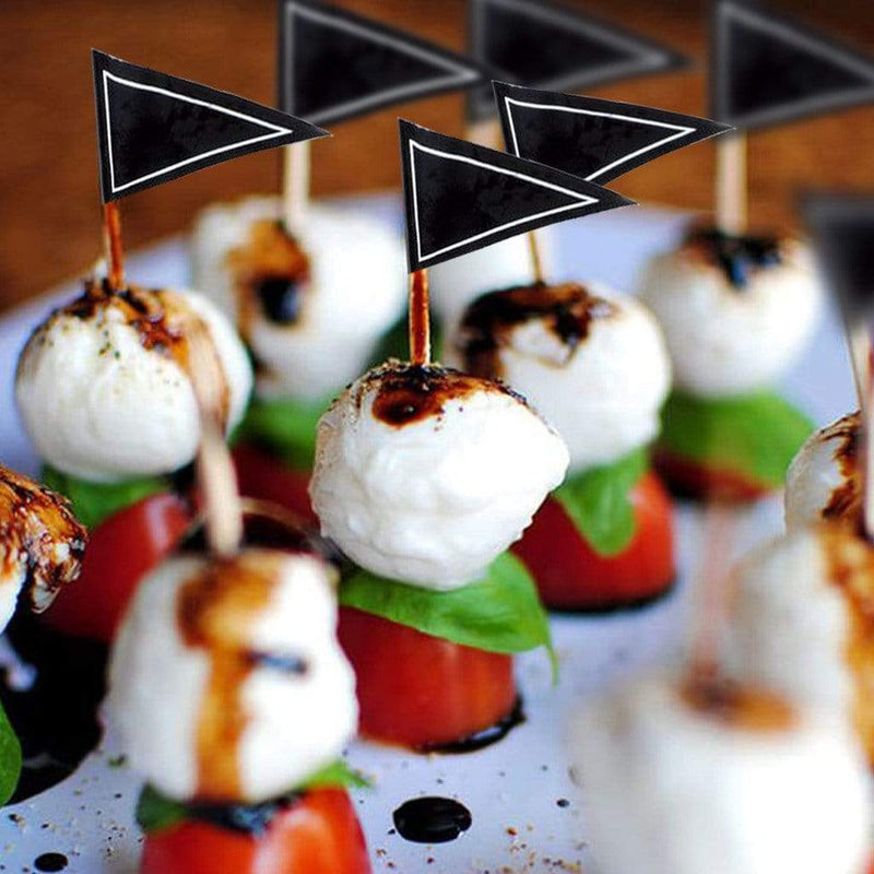 50 pcs Pennant Flag Toothpicks - Disposable Tableware FAV_FLAG01_BLK