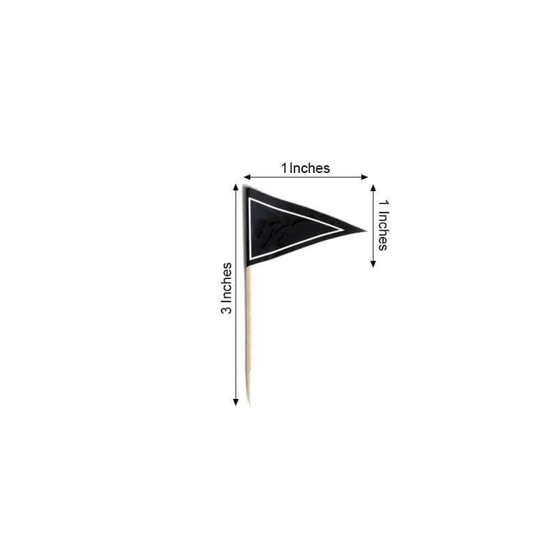 50 pcs Pennant Flag Toothpicks - Disposable Tableware FAV_FLAG01_BLK