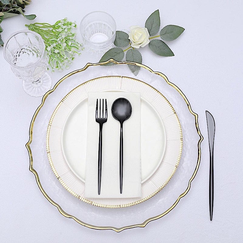 50 pcs Plastic Cutlery Spoon Fork Knife Set - Disposable Tableware