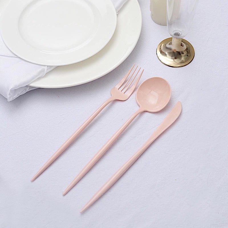 50 pcs Plastic Cutlery Spoon Fork Knife Set - Disposable Tableware