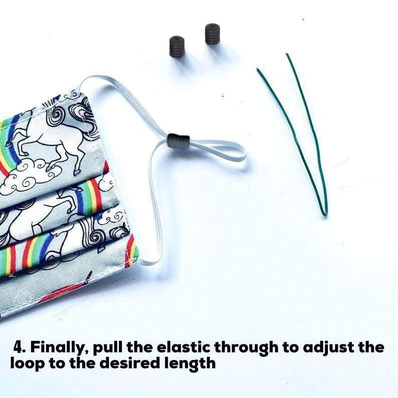 50 pcs Silicon Buckles Face Masks Earloop Adjuster Protective Covers - Black CARE_CLIP