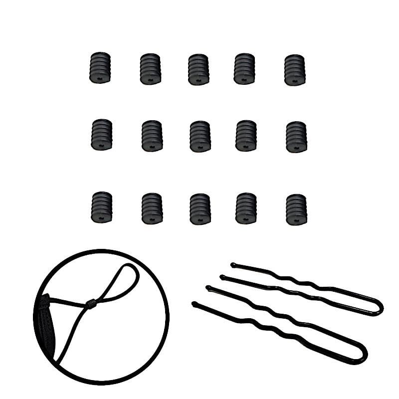 50 pcs Silicon Buckles Face Masks Earloop Adjuster Protective Covers - Black CARE_CLIP