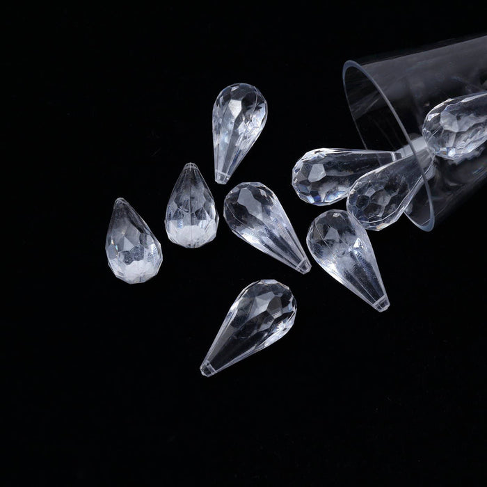 50 pcs Tear Drop Acrylic Beads - Clear ACRY_05_CLR