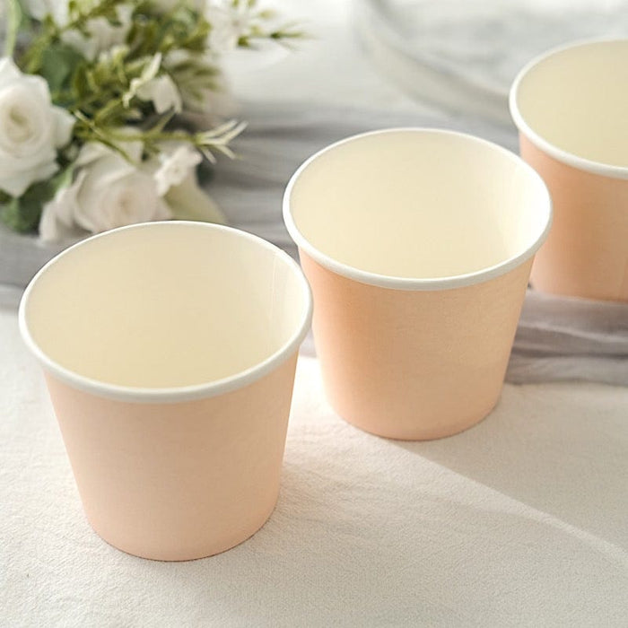 50 Round 10 oz Blush Dessert Paper Cups Ice Cream Bowls - Disposable Tableware DSP_PPBO_001_10_046