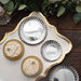 50 Round Metallic Paper Dessert Plates with Scalloped Rim - Disposable Tableware