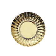 50 Round Metallic Paper Dessert Plates with Scalloped Rim - Disposable Tableware DSP_PPR0020_3_GOLD