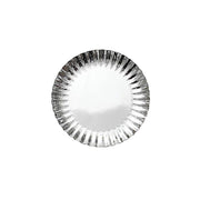 50 Round Metallic Paper Dessert Plates with Scalloped Rim - Disposable Tableware DSP_PPR0020_5_SILV