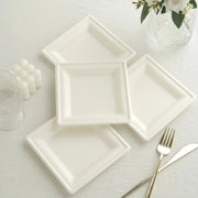 50 Square 6" White Bagasse Sustainable Salad Plates - Disposable Tableware DSP_PPS0012_6_WHT