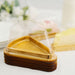 50 Triangle Cake Slice Boxes Plastic Wedding Favor Holders - Gold and Clear BOX_5X3_CAKE05_GOLD