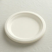 50 White Round Salad Plates - Disposable Tableware