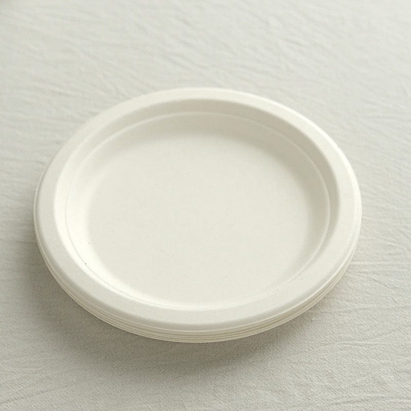 50 White Round Salad Plates - Disposable Tableware