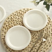50 White Round Salad Plates - Disposable Tableware