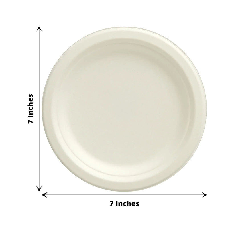 50 White Round Salad Plates - Disposable Tableware
