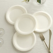 50 White Round Salad Plates - Disposable Tableware