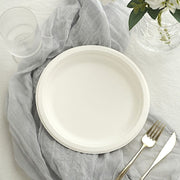 50 White Round Salad Plates - Disposable Tableware