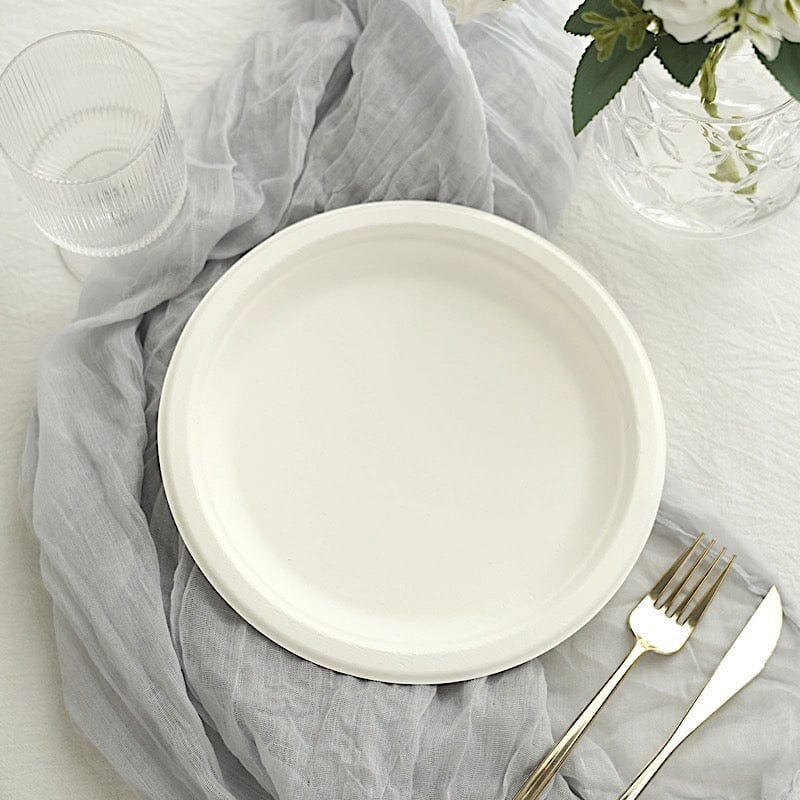 50 White Round Salad Plates - Disposable Tableware