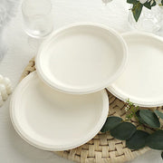 50 White Round Salad Plates - Disposable Tableware