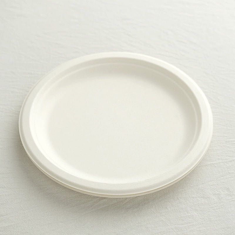 50 White Round Salad Plates - Disposable Tableware