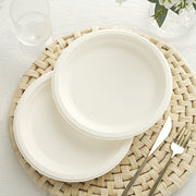 50 White Round Salad Plates - Disposable Tableware