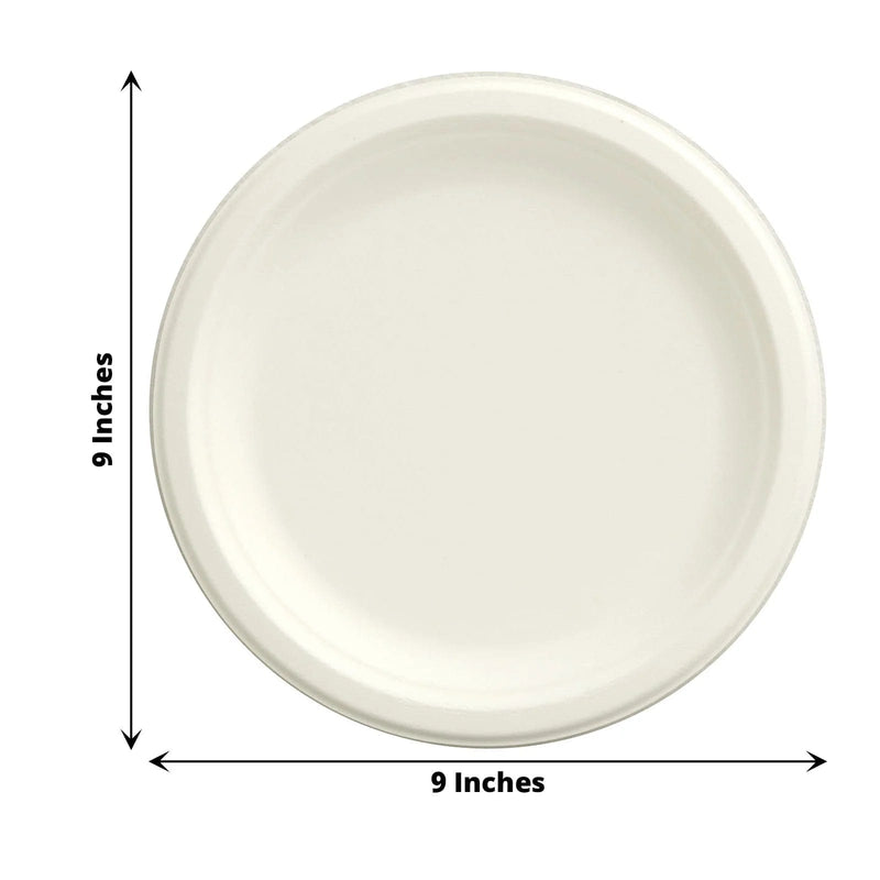 50 White Round Salad Plates - Disposable Tableware