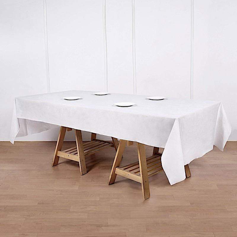 50" x 108" Rectangular Disposable Airlaid Paper Tablecloth - White TAB_DSP_001_50108_WHT