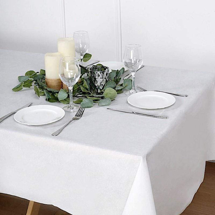 50" x 108" Rectangular Disposable Airlaid Paper Tablecloth - White TAB_DSP_001_50108_WHT