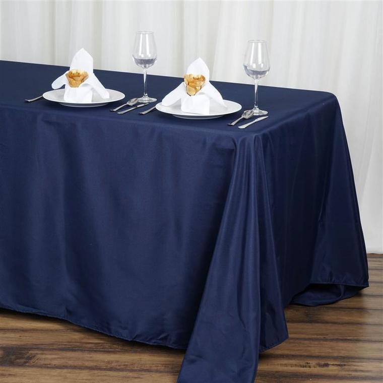 50" x 120" Polyester Rectangular Tablecloth - Navy Blue TAB_50120_NAVY_POLY