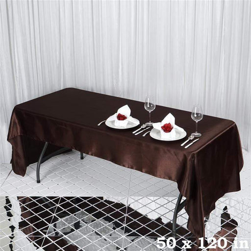50" x 120" Satin Rectangular Tablecloth TAB_STN_50120_CHOC