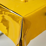 50" x 50" Square Metallic Disposable Plastic Tablecloth - Gold TAB_FOL_01_50X50_GOLD