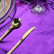 50" x 50" Square Metallic Disposable Plastic Tablecloth - Purple TAB_FOL_01_50X50_PURP
