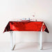 50" x 50" Square Metallic Disposable Plastic Tablecloth - Red TAB_FOL_01_50X50_RED
