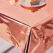 50" x 50" Square Metallic Disposable Plastic Tablecloth - Rose Gold TAB_FOL_01_50X50_054