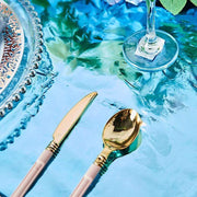 50" x 50" Square Metallic Disposable Plastic Tablecloth - Turquoise TAB_FOL_01_50X50_TURQ