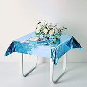 50" x 50" Square Metallic Disposable Plastic Tablecloth