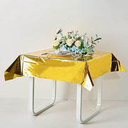 50" x 50" Square Metallic Disposable Plastic Tablecloth