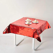 50" x 50" Square Metallic Disposable Plastic Tablecloth