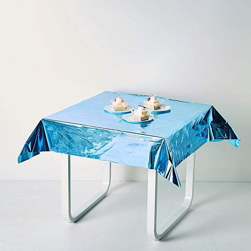 50" x 50" Square Metallic Disposable Plastic Tablecloth