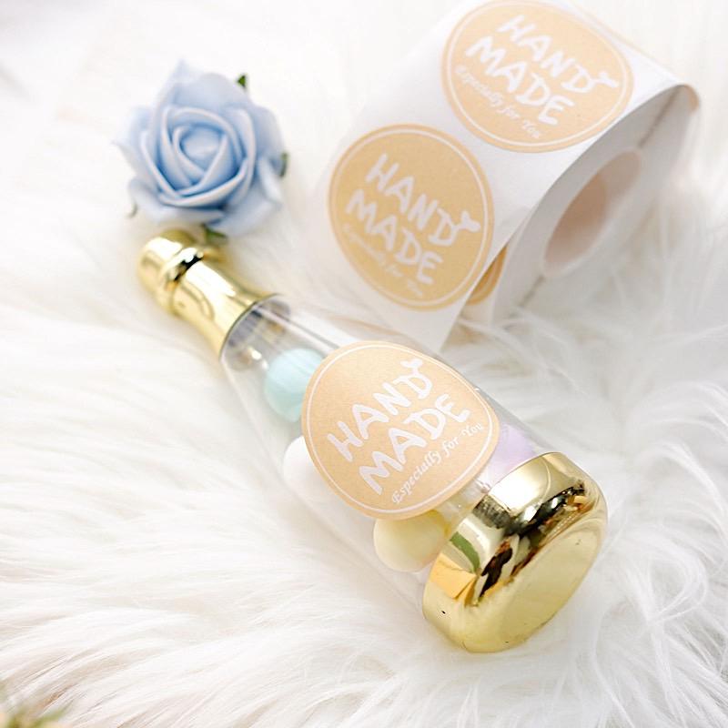 500 Handmade Especially For You 2" Round Self Adhesive Stickers Roll - Natural with White STK_HM_003_2