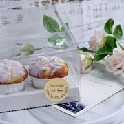 500 Handmade with Love 1.5" Round Self Adhesive Stickers Roll - Natural with Black STK_HM_001_15