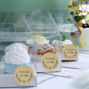 500 pcs 1.5" Round Self Adhesive Handmade with Love Stickers Roll - Natural with Black STK_HM_001_15