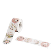500 Round Floral Self Adhesive Baby Shower Stickers Roll - Assorted STK_BABY_001_15