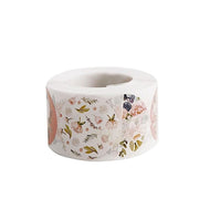 500 Round Floral Self Adhesive Baby Shower Stickers Roll - Assorted STK_BABY_001_15