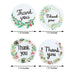 500 Thank You 1.5" Round Self Adhesive Floral Stickers Roll - White with Black STK_THKS_005_15